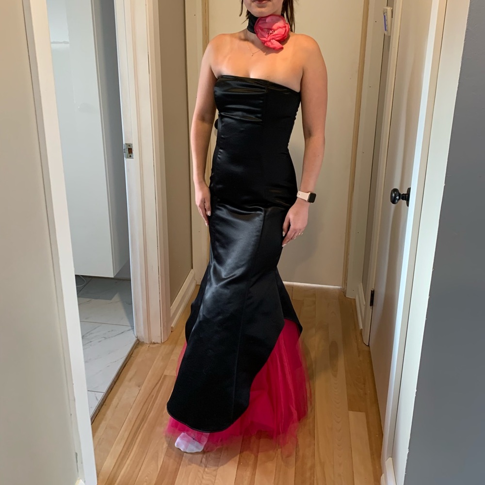 Black and Pink Gunne Sax Prom Dress